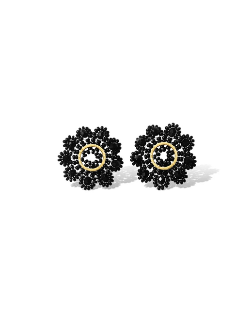 Fabuleux Vous Steel Me Beaded Stud Earrings