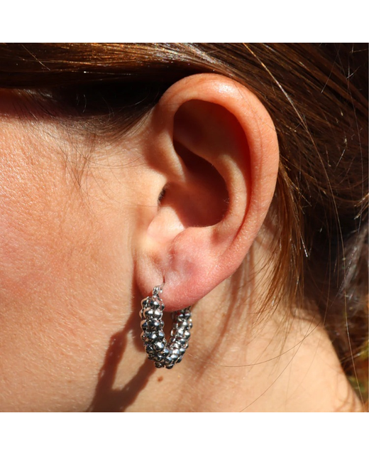Fabuleux Vous Steel Me Zoe Hoop Earrings