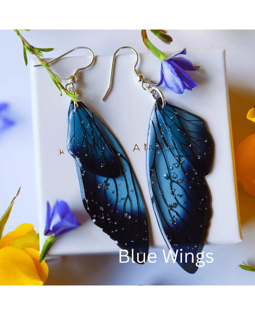 Kowhai & Sage Wing Earrings